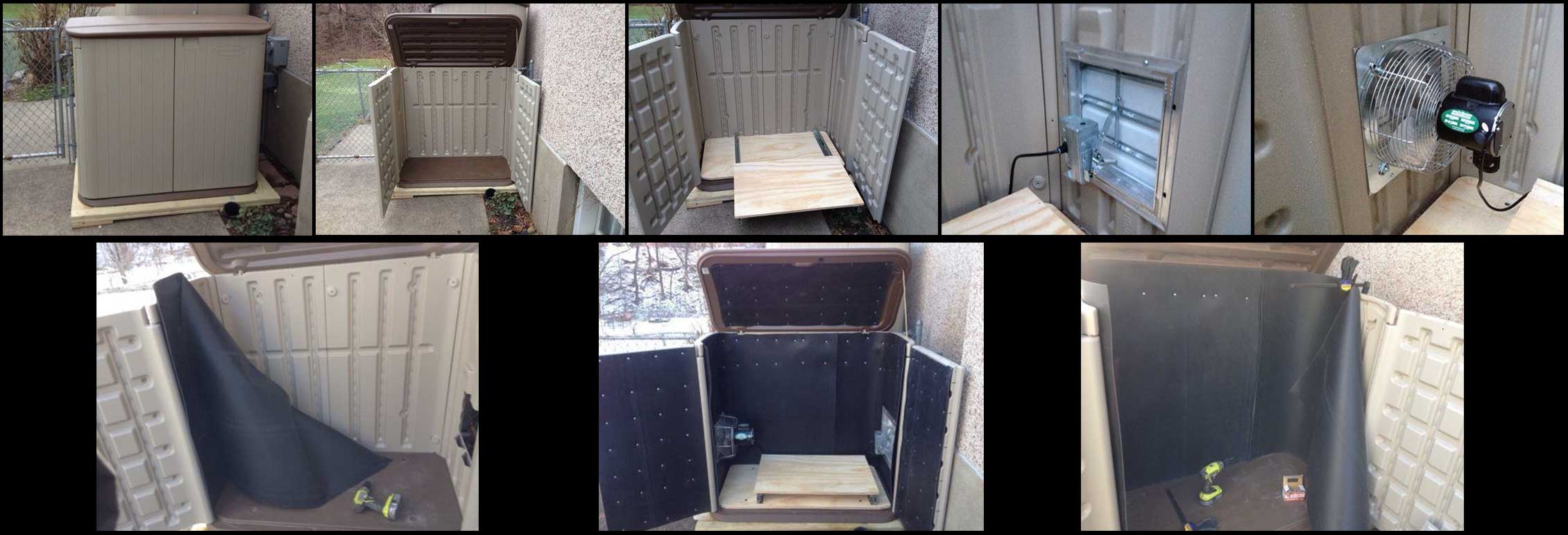 PlasticShedABInstallCollage2 Plastic Shed Enclosure