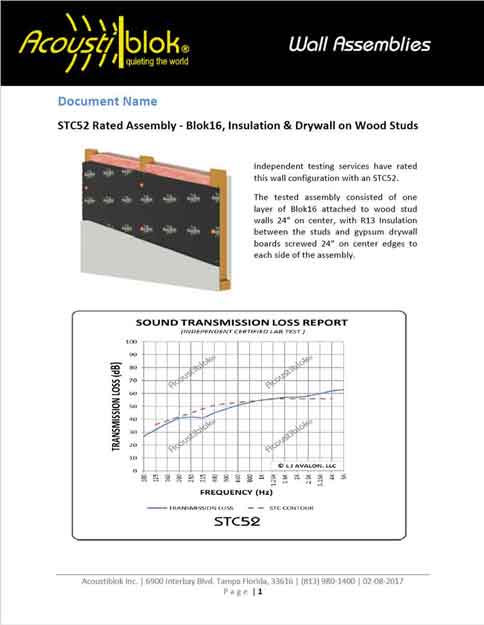 STC52 Wood Stud Wall Assembly