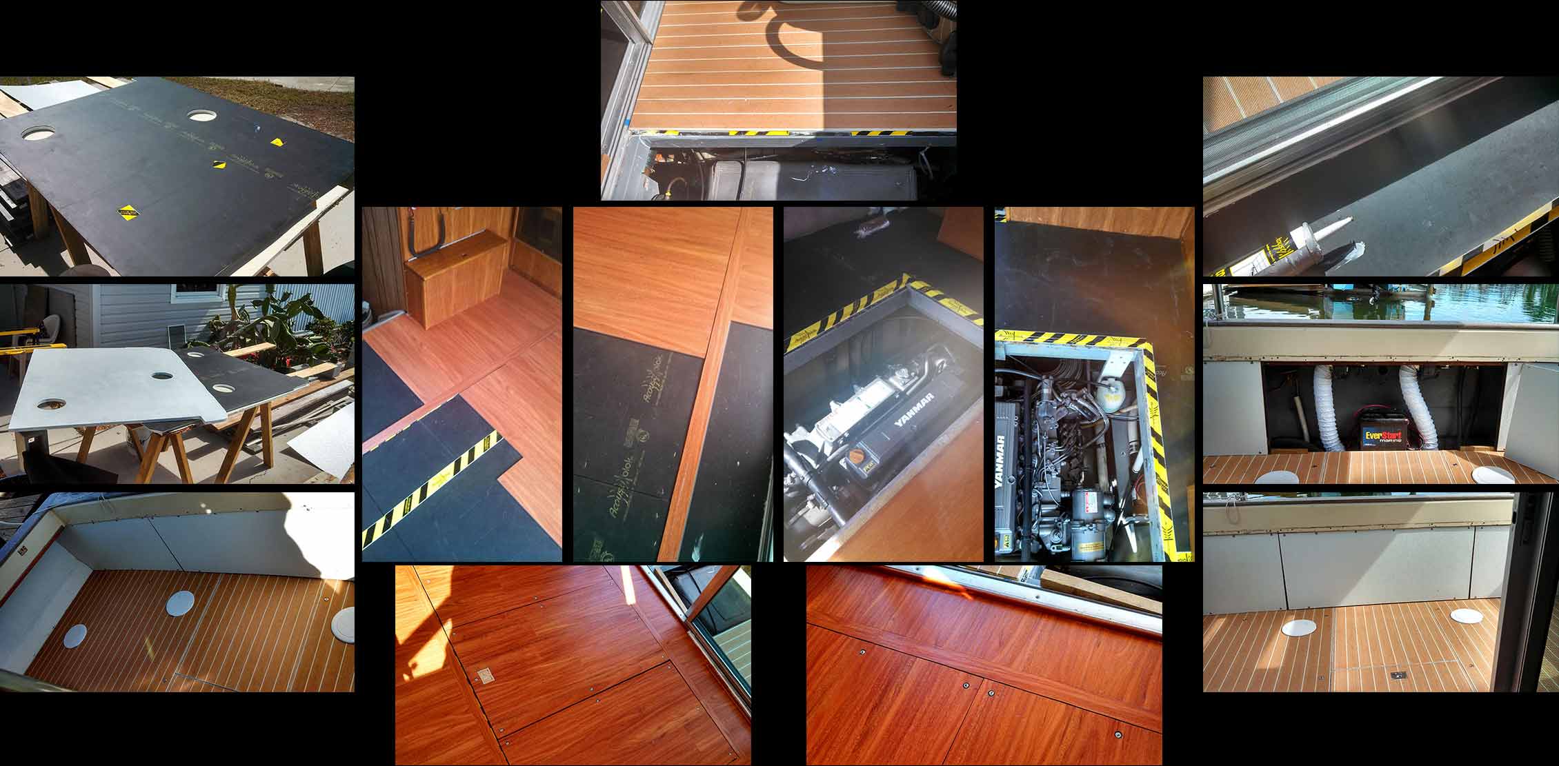 SeaRayInstallationCollage1 SeaRay Flybridge Sedan Project